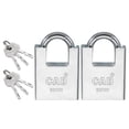 thumbnail image 1 of Uxcell Stainless Steel Padlocks, High-Security Padlock Keyed Different Shrouded Pad Locks Harden Shackle with Keys 1-7/8", 1 of 7