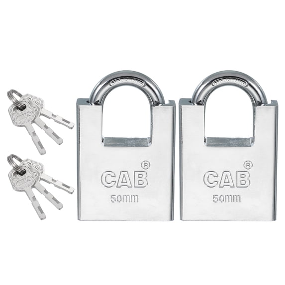 Uxcell Stainless Steel Padlocks, High-Security Padlock Keyed Different Shrouded Pad Locks Harden Shackle with Keys 1-7/8"