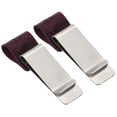 thumbnail image 1 of Uxcell Stainless Steel Pen Loop Notebook Clip Carved Leather Holder Sleeve, Purple 2 Pack, 1 of 5