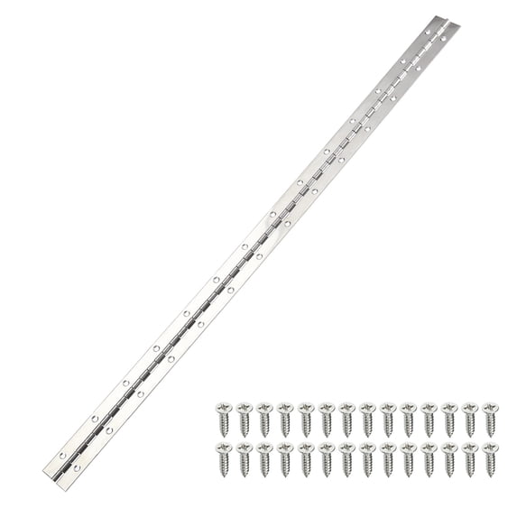 Uxcell Stainless Steel Piano Hinge Continuous Hinge for Cabinet Doors Wardrobe Doors Silver 30 Inch x 1.2 Inch