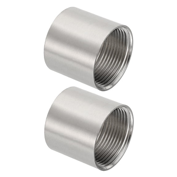 Uxcell Stainless Steel Pipe Coupling, Straight Coupling Connectors Adapter Cast Pipe Fitting 1-1/4" x 1-1/4" Female BSPT 2