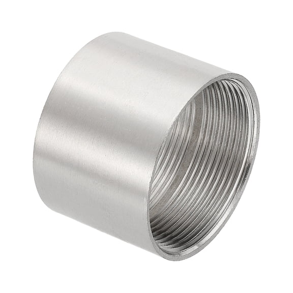 Uxcell Stainless Steel Pipe Coupling, Straight Coupling Connectors Adapter Cast Pipe Fitting 2" x 2" Female BSPT 1