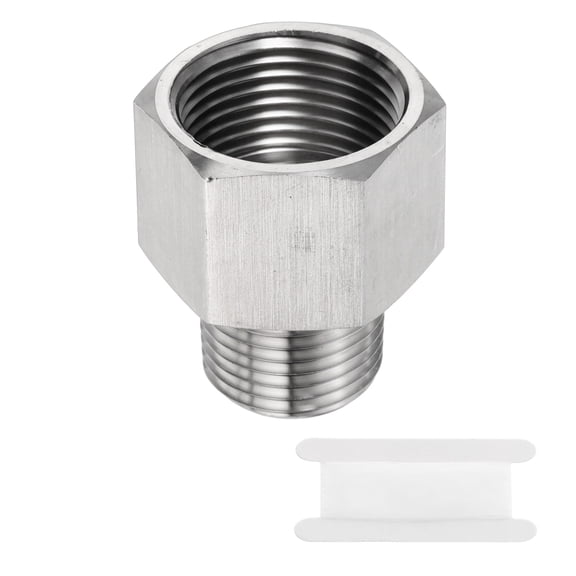 Uxcell Stainless Steel Pipe Fitting 3/4" NPT Female x 1/2" NPT Male Reducer Hex Bushing Pipe Adapter Fittings Reducing Cast Pipe Connector for Water Oil Gas Tub