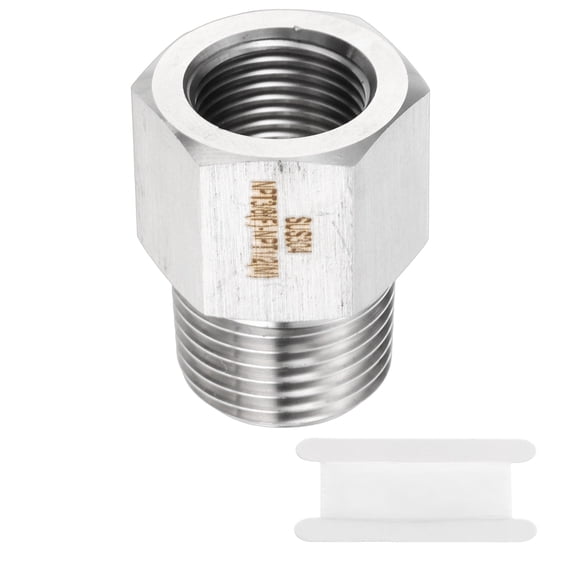 Uxcell Stainless Steel Pipe Fitting 3/8" NPT Female x 1/2" NPT Male Reducer Hex Bushing Pipe Adapter Fittings Reducing Cast Pipe Connector for Water Oil Gas Tub