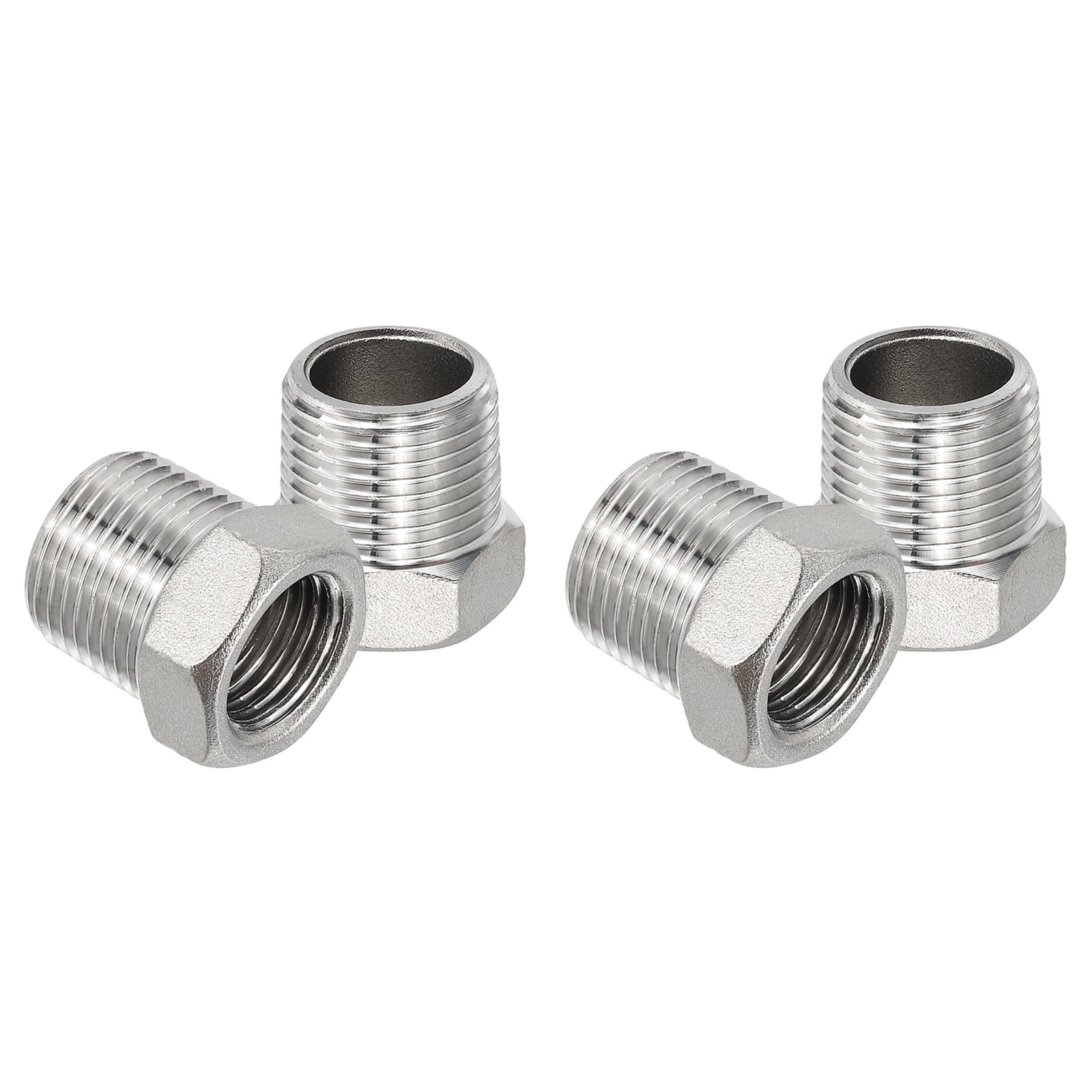 Uxcell Stainless Steel Reducer Hex Bushing, Pipe Reducing Adapter ...