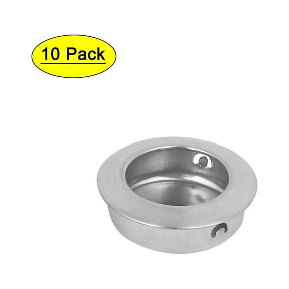 Uxcell Stainless Steel Round Flush Pull Handle 1" Hole Diameter 10 Pack