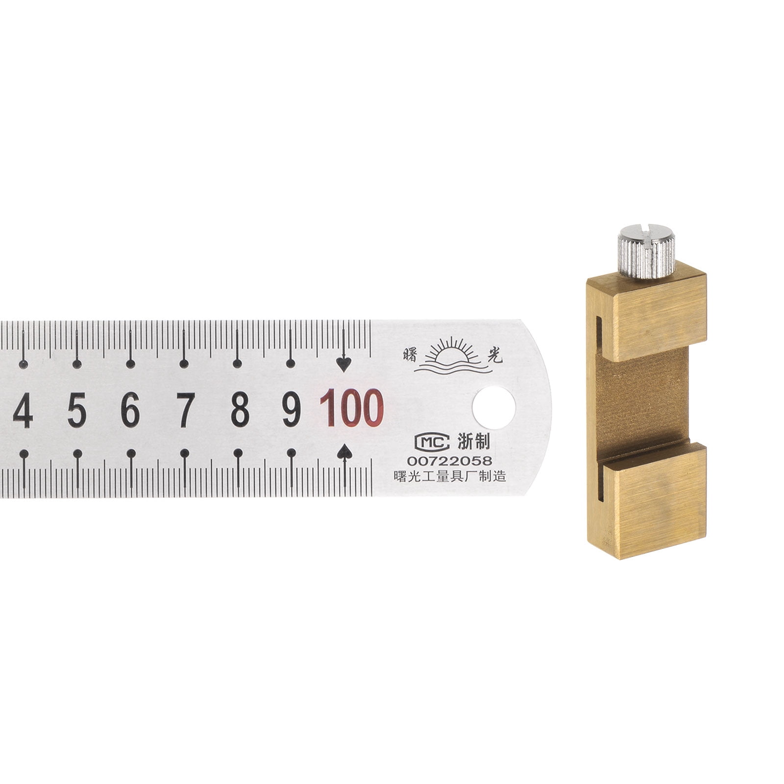 Uxcell Stainless Steel Ruler with Scriber Block 40