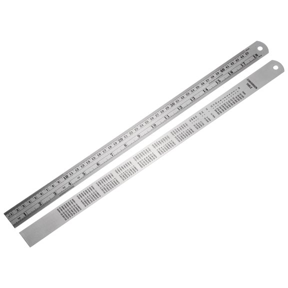 Uxcell Stainless Steel Rulers with Conversion Table 17.7" Inch and Metric Precision Metal Ruler Straight Edge Measuring Tool for Office Engineering Tools