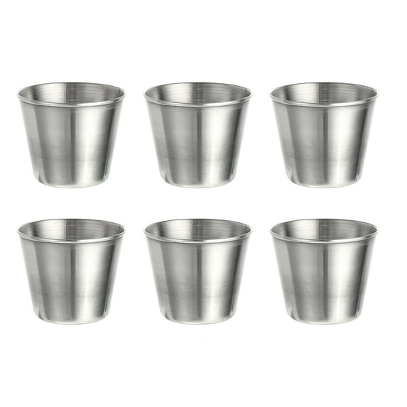 Uxcell Stainless Steel Shot Glasses, 6Pack 50ml/1.8 OZ Clear Round Shot Glasses Bulk