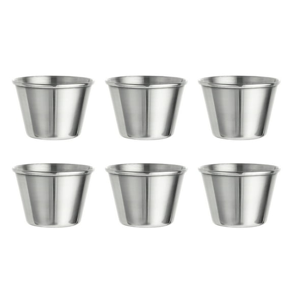 Uxcell Stainless Steel Shot Glasses, 6Pack 70ml/2.5 OZ Clear Round Shot Glasses Bulk