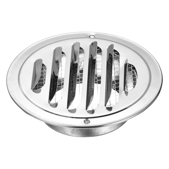 Uxcell Stainless Steel Soffit Vent 3.2" Round Louver Grille Cover Air Vent Hood Soffit Exhaust with Screen Mesh for Wall Ceiling Mount Bathroom Garage Attic Ventilation
