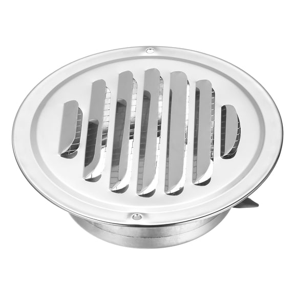 Uxcell Stainless Steel Soffit Vent 4" Round Louver Grille Cover Air Vent Hood Soffit Exhaust with Screen Mesh for Wall Ceiling Mount Bathroom Garage Attic Ventilation