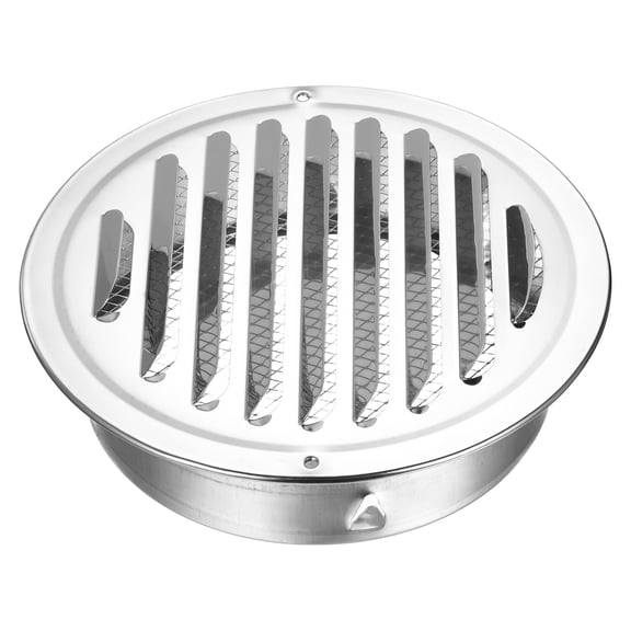Uxcell Stainless Steel Soffit Vent 6.3" Round Louver Grille Cover Air Vent Hood Soffit Exhaust with Screen Mesh for Wall Ceiling Mount Bathroom Garage Attic Ventilation