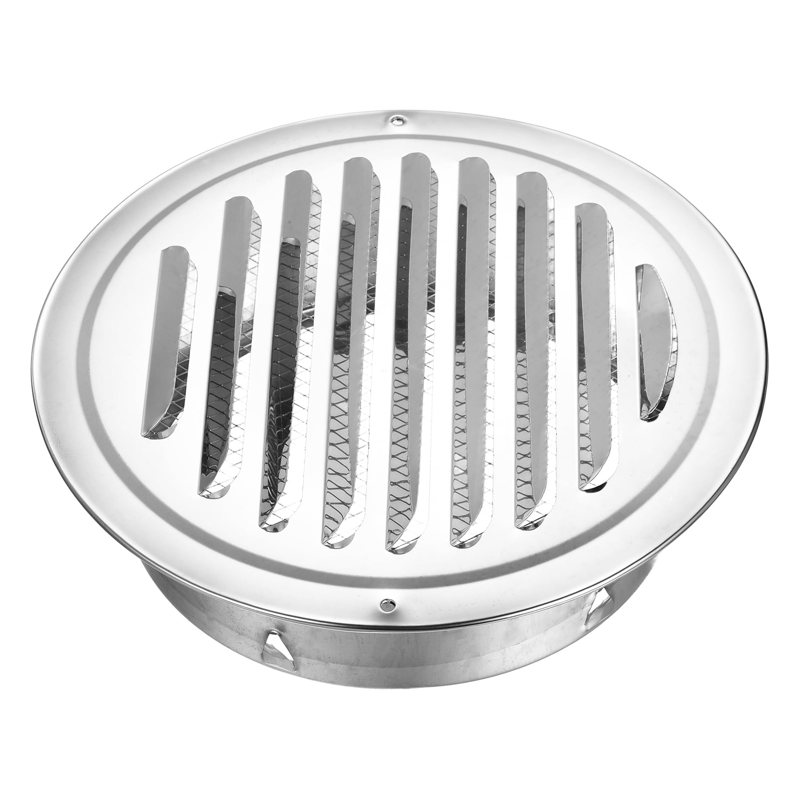 Uxcell Stainless Steel Soffit Vent 7" Round Louver Grille Cover Air Vent Hood Soffit Exhaust with Screen Mesh for Wall Ceiling Mount Bathroom Garage Attic Ventilation