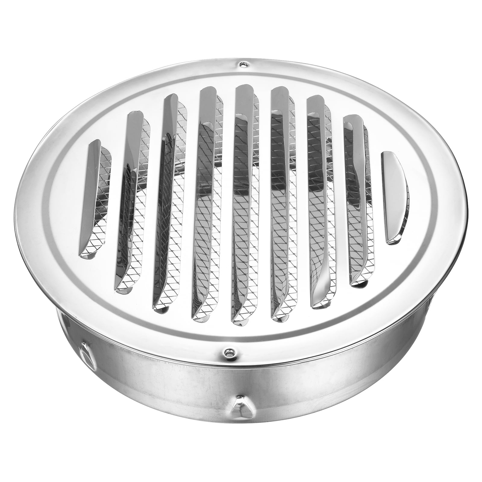 Uxcell Stainless Steel Soffit Vent 8" Round Louver Grille Cover Air Vent Hood Soffit Exhaust with Screen Mesh for Wall Ceiling Mount Bathroom Garage Attic Ventilation