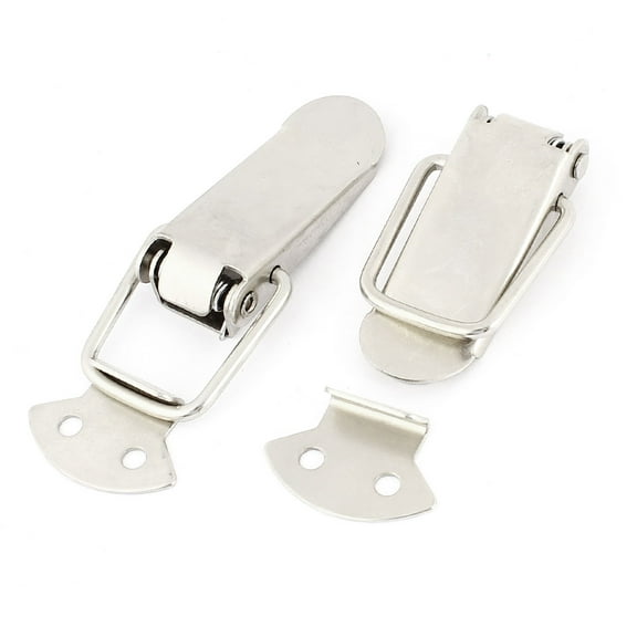 2 Set Stainless Steel Spring Loaded Toggle Case Box Chest Trunk Latch Catch Clamp Clip