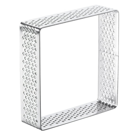 Uxcell Stainless Steel Square Cake Rings, 2.75 inch Perforated Cake Mousse Ring Non Stick Pastry Mould Baking Tool