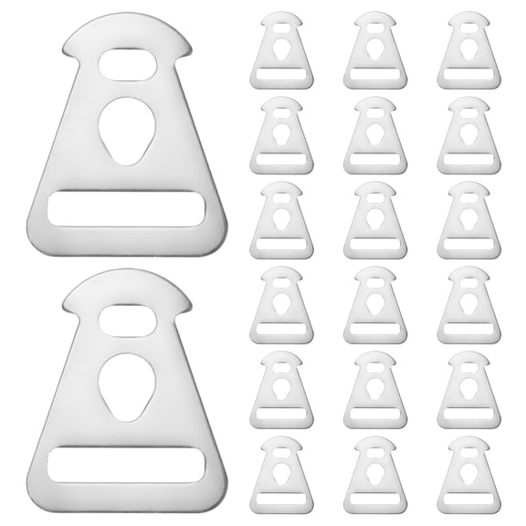 Uxcell Stainless Steel Triangle Piece [20PCS] - Tent Triangle Use for Camping & Hiking & Picnic & Outdoor Activities- [Silver-1.65IN] Triangular Rope Buckle for Tent Guyline Tensioner
