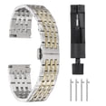 thumbnail image 1 of Uxcell Stainless Steel Watch Bands 18mm Double Pressing Butterfly Clasp Metal Solid Steel Chain Watch Strap, Silver Gold, 1 of 7
