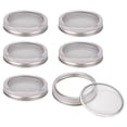 thumbnail image 1 of Uxcell Stainless Steel Wide Mouth Mason Jar Sprouting Lids Seed Spourt Canning Jar 6Pcs, 1 of 7