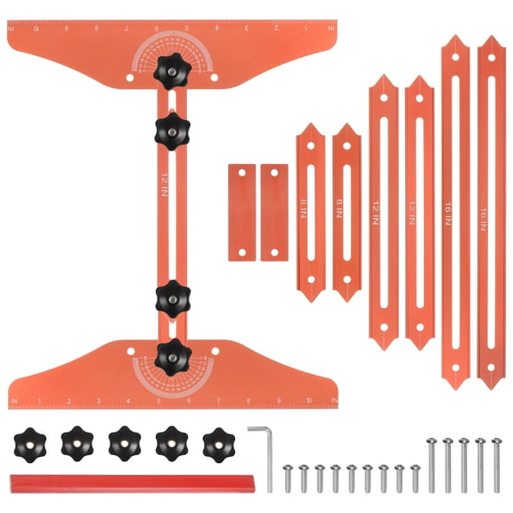 Uxcell Stair Tread Template Tool Adjustable Length for Stair Treads, Orange