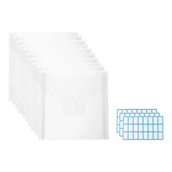 Uxcell Stamp and Die Storage Bag, 50Pcs Horizontal style with Label Stickers 3.9x3.9"