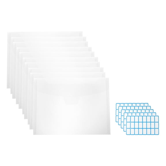 Uxcell Stamp and Die Storage Bag, 50Pcs Horizontal style with Label Stickers 9.4x7"