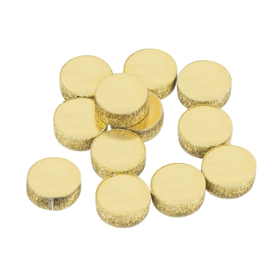 Uxcell Stamping Blank Brass Round DIY Tags Yellow, 6mm/0.2 inch for Crafts Decoration, Pack of 12