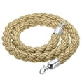 thumbnail image 1 of Uxcell Stanchion Rope, 1.5m/5Ft Barrier Rope Twisted Post Ropes Champagne Golden Rope with Silver Snap Hook, 1 of 7