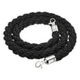 thumbnail image 1 of Uxcell Stanchion Rope 1.5m/5Ft Twisted Barrier Rope with Snap Hooks for Queue Crowd Control, Black Silver, 1 of 7