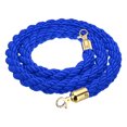 thumbnail image 1 of Uxcell Stanchion Rope 1.5m/5Ft Twisted Barrier Rope with Snap Hooks for Queue Crowd Control, Blue Golden, 1 of 7