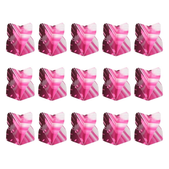 Uxcell Standard Dart Flights, 15 Pack Flights Thick Striped Pattern, Pink