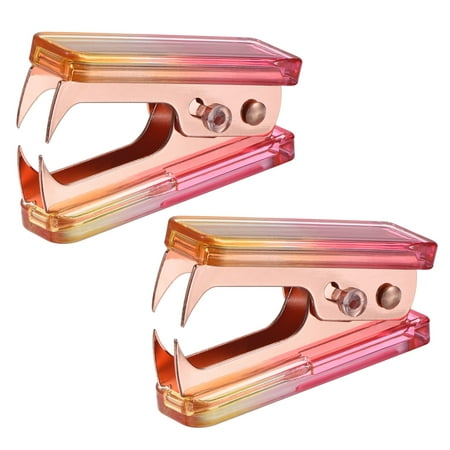 Uxcell Stapler Puller Acrylic Body Metal Jaw Office Home Staple Removers, Colored 2 Pack
