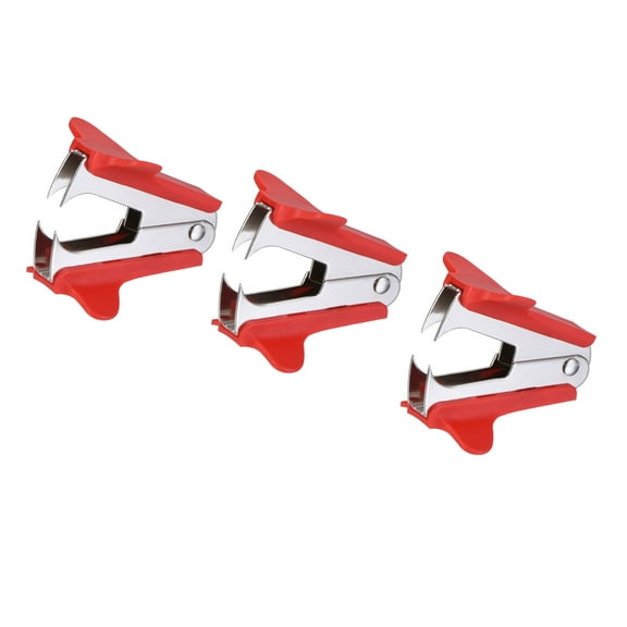 Uxcell Staplers Puller Steel Jaw Office Home Staple Remover Tools, Red 3 Pack
