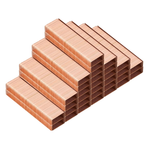 Uxcell Staples for Stapler, 2 Pack 26/6 Standard 1/4 inch Length Staples for Office Supplies, Rose Gold