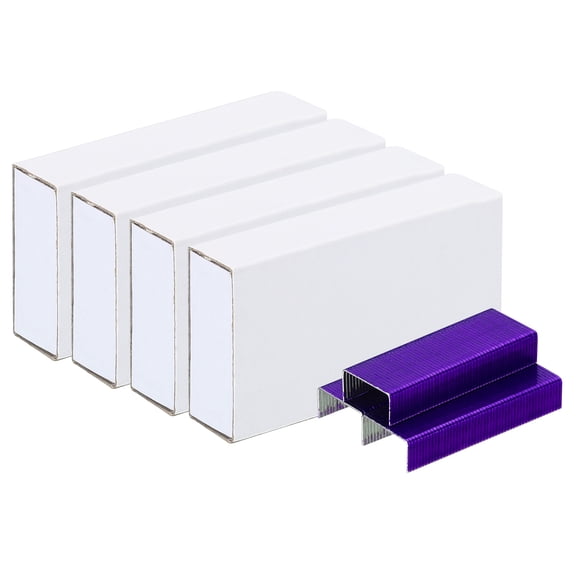 Uxcell Staples for Stapler, 4 Pack(1000Pcs Staples Per Pack) #10 Mini 3/16 Inch Length Staples Jam Free Purple