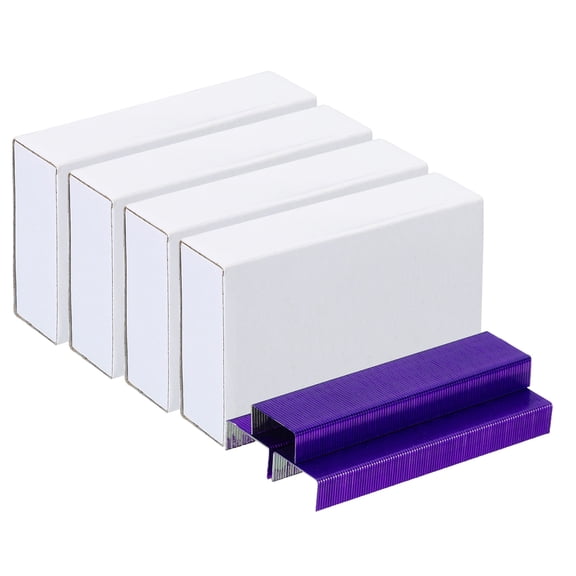 Uxcell Staples for Stapler, 4 Pack(1000Pcs Staples Per Pack) 26/6 Standard 1/4 Inch Length Staples Jam Free Purple