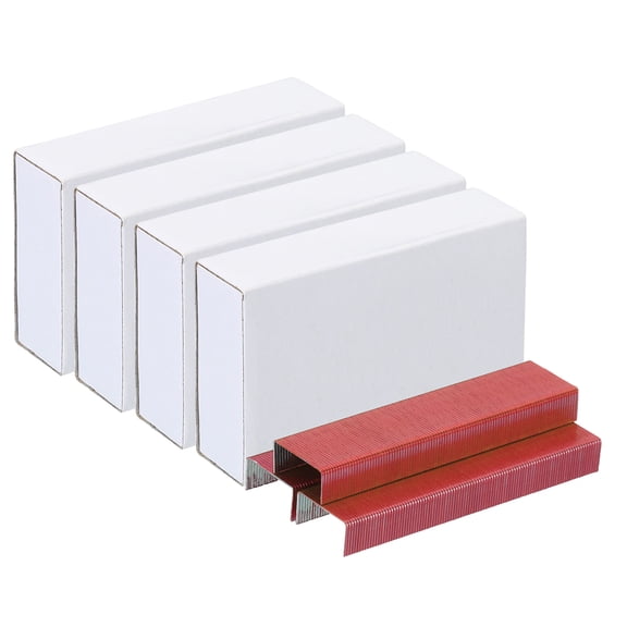 Uxcell Staples for Stapler, 4 Pack(1000Pcs Staples Per Pack) 26/6 Standard 1/4 Inch Length Staples Jam Free Red