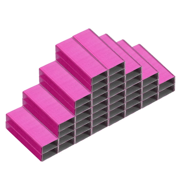 Uxcell Staples for Stapler, 8 Pack #10 Mini 3/16 Inch Length Staples for Office Supplies, Rose Red