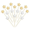 thumbnail image 1 of Uxcell Star Cupcake sticks Mini Cupcake Picks for Birthday 30 Pack Gold/Silver, 1 of 7