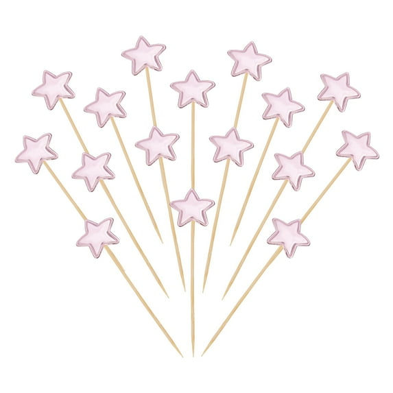 Uxcell Star Cupcake Toppers Glitter Star Cake Toppers Mini Cupcake Picks, Fit for Wedding Engagement Cake Decorations Rose Gold