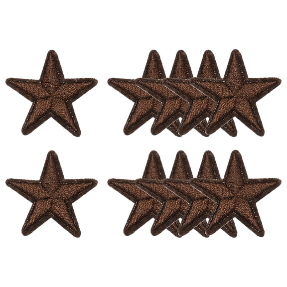 Uxcell Star Iron-on Patches Embroidered Sew Star Patch Appliques Repair Patches for Clothing Repair Backpack Shoes Decoration Brown 1.2 in