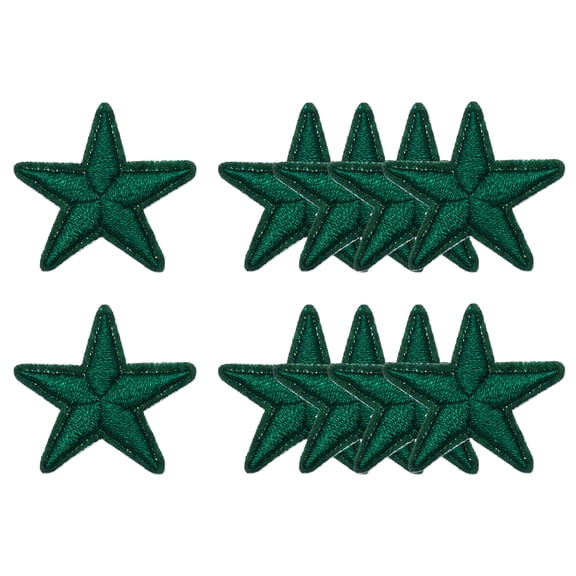 Uxcell Star Iron-on Patches Embroidered Sew Star Patch Appliques Repair Patches for Clothing Repair Backpack Shoes Decoration Green 1.2 in