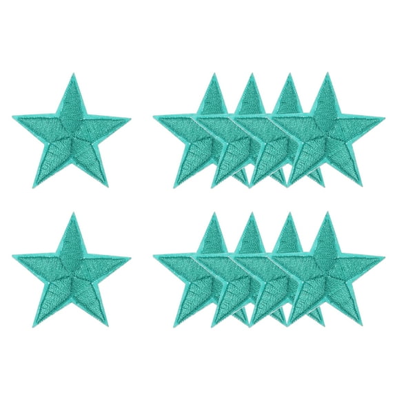 Uxcell Star Iron-on Patches Embroidered Sew Star Patch Appliques Repair Patches for Clothing Repair Backpack Shoes Decoration Green 1.6 in