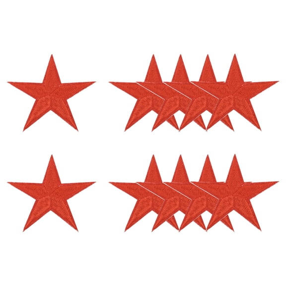 Uxcell Star Iron-on Patches Embroidered Sew Star Patch Appliques Repair Patches for Clothing Repair Backpack Shoes Decoration Red 2.8 in