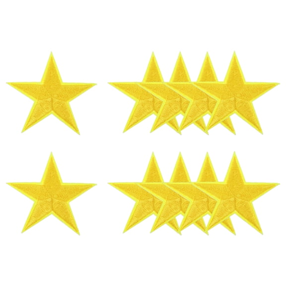Uxcell Star Iron-on Patches Embroidered Sew Star Patch Appliques Repair Patches for Clothing Repair Backpack Shoes Decoration Yellow 2.8 in