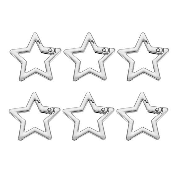 Uxcell Star Keychain Clip, Star Key Ring Snap Hook Clips Zinc Alloy Trigger Spring Buckle Silver
