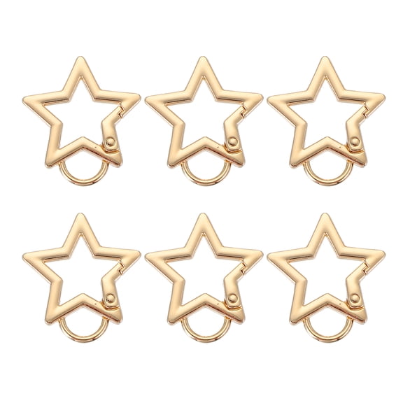 Uxcell Star Keychain Clip, Star Key Ring Snap Hook Clips Zinc Alloy Trigger Spring Buckles Light Gold