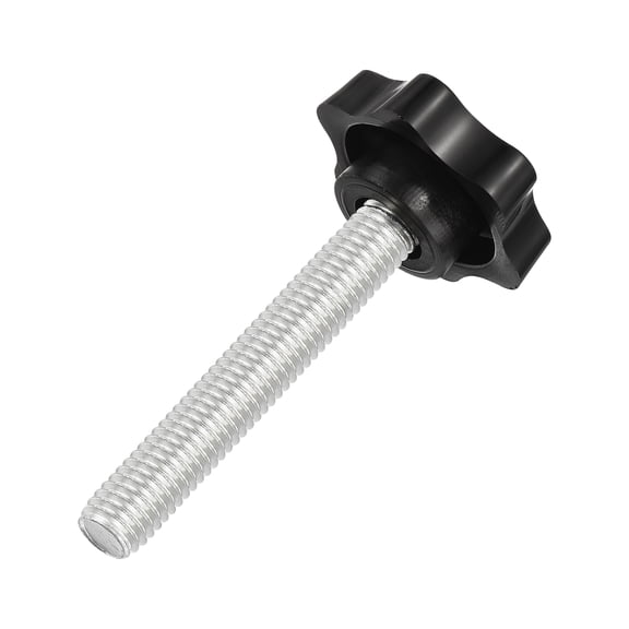 Uxcell Star Knobs, M10x60mm Plastic Hex Shaped Clamping Handle Screw Knobs, Hand Tightening Star Screw Knob