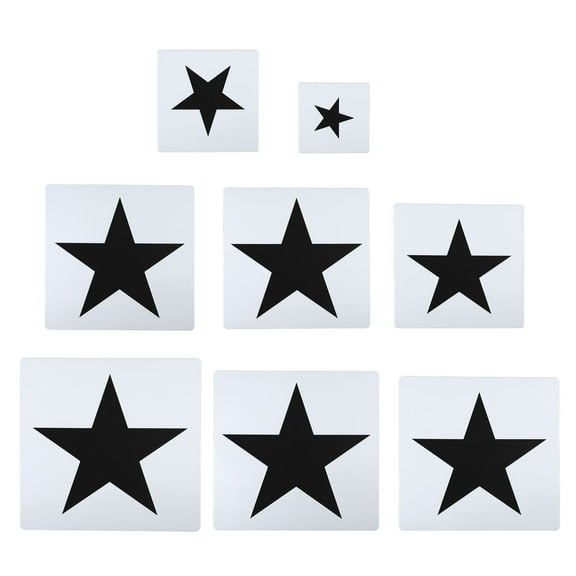 Uxcell Star Painting Stencils, 8 Pack Paint Stencils Reusable Painting Template Stencil for Drawing Style 1, White